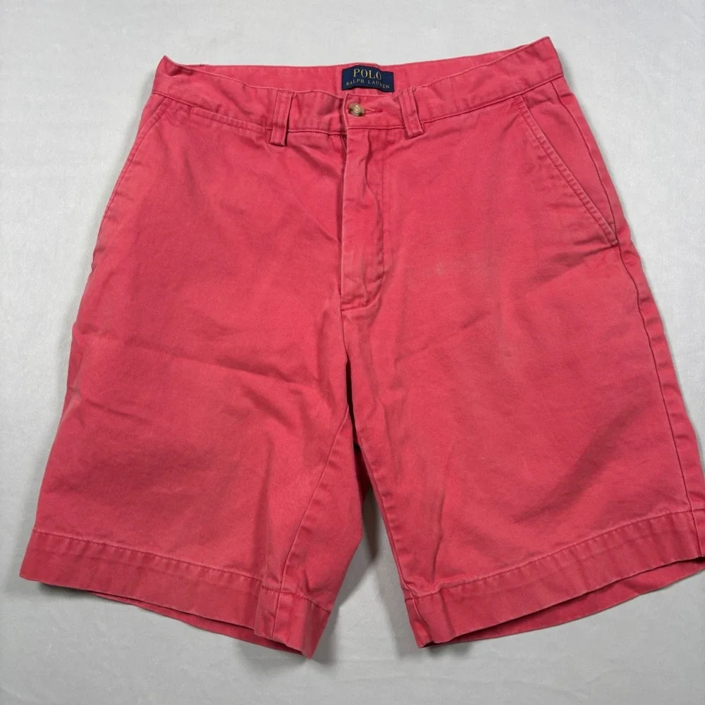 Polo‎ Ralph Lauren Shorts Mens 29 Pink Chino Cotton Twill Flat Front Summer
